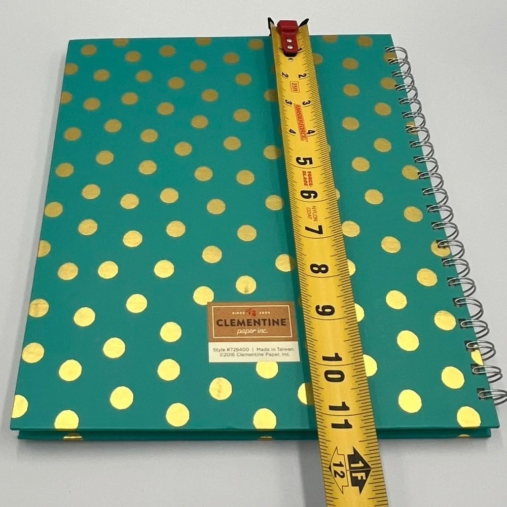 Clementine Paper Inc Notebook Unisex 8.5x11 Teal Gold New Polka Dot 729400